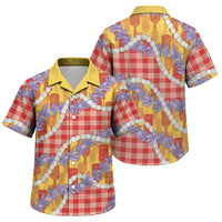 Hawaii Kahili Palaka Motifs Family Matching Tank Maxi Dress and Hawaiian Shirt Hawaiian Honohono Pikake Lei LT14 Son's Shirt Red - Polynesian Pride
