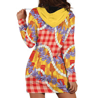 Hawaii Kahili Palaka Motifs Hoodie Dress Hawaiian Honohono Pikake Lei