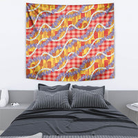 Hawaii Kahili Palaka Motifs Tapestry Hawaiian Honohono Pikake Lei