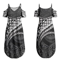 Hawaii Lauhala Tattoo Couples Matching Summer Maxi Dress and Hawaiian Shirt Hawaiian Hala Leaf Weaving LT14 - Polynesian Pride