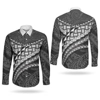 Hawaii Lauhala Tattoo Couples Matching Tank Maxi Dress and Long Sleeve Button Shirt Hawaiian Hala Leaf Weaving LT14 - Polynesian Pride