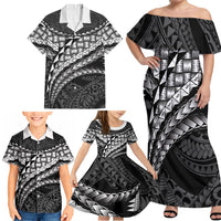 Hawaii Lauhala Tattoo Family Matching Off Shoulder Maxi Dress and Hawaiian Shirt Hawaiian Hala Leaf Weaving LT14 - Polynesian Pride