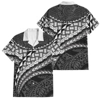 Hawaii Lauhala Tattoo Family Matching Tank Maxi Dress and Hawaiian Shirt Hawaiian Hala Leaf Weaving LT14 Dad's Shirt - Short Sleeve Black - Polynesian Pride