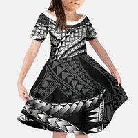 Hawaii Lauhala Tattoo Kid Short Sleeve Dress Hawaiian Hala Leaf Weaving