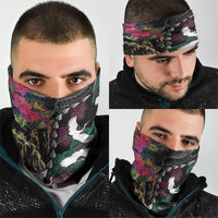 Hawaiian and Japanese Culture Neck Gaiter Crane Sakura Hibiscus Tropical Vibes