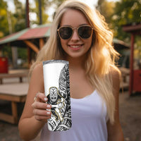 New Zealand Silver Fern Rugby Skinny Tumbler All Black Maori Version White