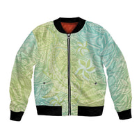Baby Green Gradient Polynesia Bomber Jacket Hawaiian Tribal Hammerhead Shark Tattoo