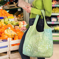 Baby Green Gradient Polynesia Grocery Bag Hawaiian Tribal Hammerhead Shark Tattoo LT14 - Polynesian Pride