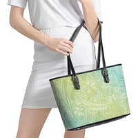 Baby Green Gradient Polynesia Leather Tote Bag Hawaiian Tribal Hammerhead Shark Tattoo LT14 - Polynesian Pride