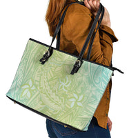 Baby Green Gradient Polynesia Leather Tote Bag Hawaiian Tribal Hammerhead Shark Tattoo LT14 - Polynesian Pride