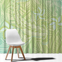 Baby Green Gradient Polynesia Window Curtain Hawaiian Tribal Hammerhead Shark Tattoo LT14 - Polynesian Pride