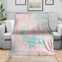 Baby Pink Gradient Polynesia Blanket Hawaiian Tribal Hammerhead Shark Tattoo LT14 - Polynesian Pride