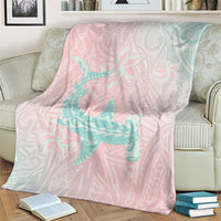 Baby Pink Gradient Polynesia Blanket Hawaiian Tribal Hammerhead Shark Tattoo LT14 - Polynesian Pride