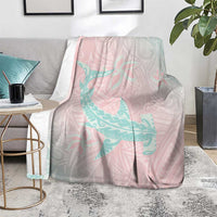 Baby Pink Gradient Polynesia Blanket Hawaiian Tribal Hammerhead Shark Tattoo LT14 - Polynesian Pride