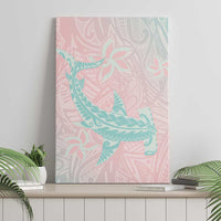 Baby Pink Gradient Polynesia Canvas Wall Art Hawaiian Tribal Hammerhead Shark Tattoo LT14 - Polynesian Pride