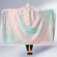 Baby Pink Gradient Polynesia Hooded Blanket Hawaiian Tribal Hammerhead Shark Tattoo LT14 One Size Baby Pink - Polynesian Pride