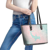 Baby Pink Gradient Polynesia Leather Tote Bag Hawaiian Tribal Hammerhead Shark Tattoo LT14 - Polynesian Pride