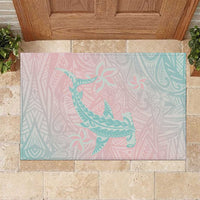 Baby Pink Gradient Polynesia Rubber Doormat Hawaiian Tribal Hammerhead Shark Tattoo LT14 Baby Pink - Polynesian Pride