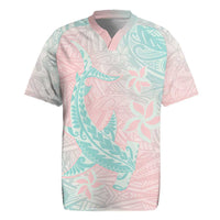 Baby Pink Gradient Polynesia Rugby Jersey Hawaiian Tribal Hammerhead Shark Tattoo LT14 Baby Pink - Polynesian Pride