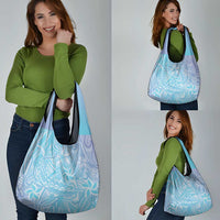 Baby Blue Gradient Polynesia Grocery Bag Hawaiian Tribal Hammerhead Shark Tattoo LT14 - Polynesian Pride