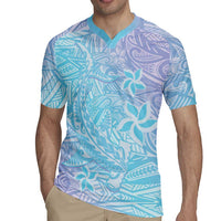 Baby Blue Gradient Polynesia Rugby Jersey Hawaiian Tribal Hammerhead Shark Tattoo LT14 - Polynesian Pride