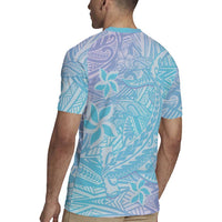 Baby Blue Gradient Polynesia Rugby Jersey Hawaiian Tribal Hammerhead Shark Tattoo LT14 - Polynesian Pride