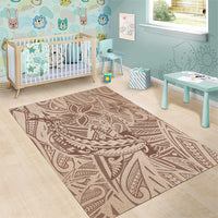 Pink Gradient Polynesia Area Rug Hawaiian Tribal Hammerhead Shark Tattoo