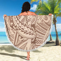 Pastel Brown Polynesia Beach Blanket Hawaiian Tribal Hammerhead Shark Tattoo LT14 - Polynesian Pride