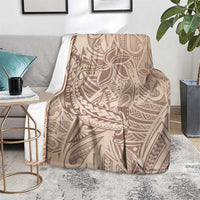 Pastel Brown Polynesia Blanket Hawaiian Tribal Hammerhead Shark Tattoo LT14 - Polynesian Pride