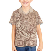 Pink Gradient Polynesia Family Matching Puletasi and Hawaiian Shirt Hawaiian Tribal Hammerhead Shark Tattoo