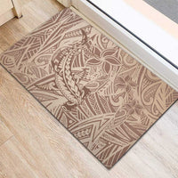 Pastel Brown Polynesia Rubber Doormat Hawaiian Tribal Hammerhead Shark Tattoo LT14 - Polynesian Pride