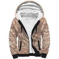 Pastel Brown Polynesia Sherpa Hoodie Hawaiian Tribal Hammerhead Shark Tattoo LT14 Unisex Pastel Brown - Polynesian Pride