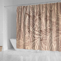 Pink Gradient Polynesia Shower Curtain Hawaiian Tribal Hammerhead Shark Tattoo