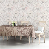 Pastel Brown Polynesia Tablecloth Hawaiian Tribal Hammerhead Shark Tattoo LT14 - Polynesian Pride