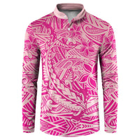 Beige Gradient Polynesia Button Sweatshirt Hawaiian Tribal Hammerhead Shark Tattoo LT14 Beige - Polynesian Pride