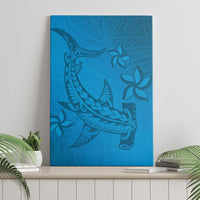 Blue Gradient Polynesia Canvas Wall Art Hawaiian Tribal Hammerhead Shark Tattoo LT14 - Polynesian Pride