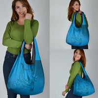 Blue Gradient Polynesia Grocery Bag Hawaiian Tribal Hammerhead Shark Tattoo LT14 - Polynesian Pride