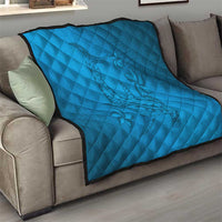 Blue Gradient Polynesia Quilt Hawaiian Tribal Hammerhead Shark Tattoo