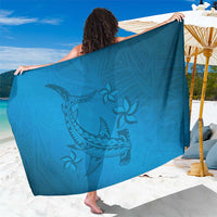 Blue Gradient Polynesia Sarong Hawaiian Tribal Hammerhead Shark Tattoo