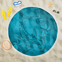 Dark Cyan Gradient Polynesia Beach Blanket Hawaiian Tribal Hammerhead Shark Tattoo LT14 One Size 150cm Dark Cyan - Polynesian Pride