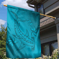 Dark Cyan Gradient Polynesia Garden Flag Hawaiian Tribal Hammerhead Shark Tattoo LT14 - Polynesian Pride