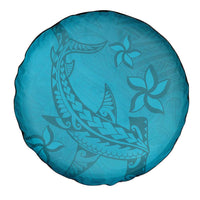 Dark Cyan Gradient Polynesia Spare Tire Cover Hawaiian Tribal Hammerhead Shark Tattoo LT14 - Polynesian Pride