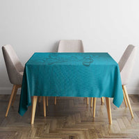 Dark Cyan Gradient Polynesia Tablecloth Hawaiian Tribal Hammerhead Shark Tattoo LT14 - Polynesian Pride