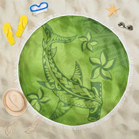 Green Gradient Polynesia Beach Blanket Hawaiian Tribal Hammerhead Shark Tattoo LT14 One Size 150cm Green - Polynesian Pride