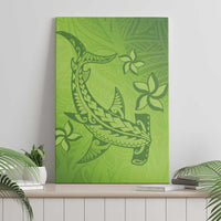 Green Gradient Polynesia Canvas Wall Art Hawaiian Tribal Hammerhead Shark Tattoo LT14 - Polynesian Pride
