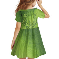 Green Gradient Polynesia Family Matching Mermaid Dress and Hawaiian Shirt Hawaiian Tribal Hammerhead Shark Tattoo