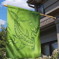 Green Gradient Polynesia Garden Flag Hawaiian Tribal Hammerhead Shark Tattoo LT14 - Polynesian Pride