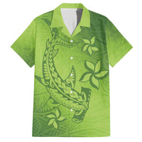 Green Gradient Polynesia Hawaiian Shirt Hawaiian Tribal Hammerhead Shark Tattoo LT14 Green - Polynesian Pride