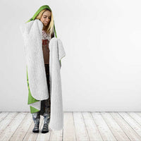 Green Gradient Polynesia Hooded Blanket Hawaiian Tribal Hammerhead Shark Tattoo LT14 - Polynesian Pride