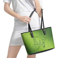 Green Gradient Polynesia Leather Tote Bag Hawaiian Tribal Hammerhead Shark Tattoo LT14 - Polynesian Pride